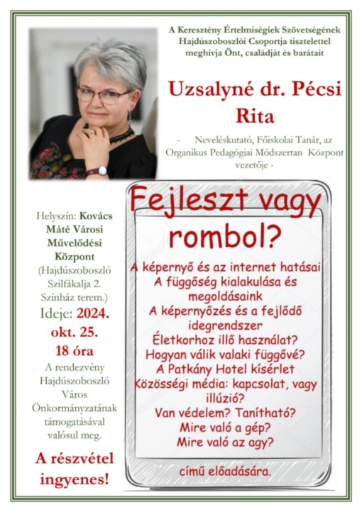 Fejleszt vagy rombol? - Előadás